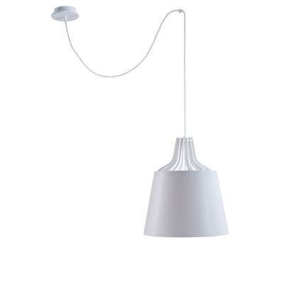 Luminosa Lighting Luminosa Lea Dome Pendant Ceiling Light White38Cm1X E27200Cm Wire from B&Q
