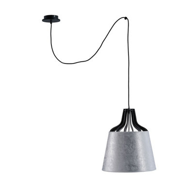 Luminosa Lighting Luminosa Ivo Dome Pendant Ceiling Light Silver38Cm1X E27200Cm Wire from B&Q