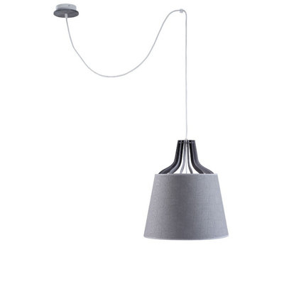 Luminosa Lighting Luminosa Lucio Dome Pendant Ceiling Light Grey38Cm1X E27200Cm Wire from B&Q