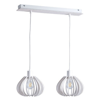 Luminosa Lighting Luminosa Nicoleta Bar Pendant Ceiling Light White52Cm2X E27 from B&Q
