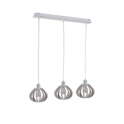 Luminosa Lighting Luminosa Nicoleta Bar Pendant Ceiling Light White62Cm3X E27 from B&Q