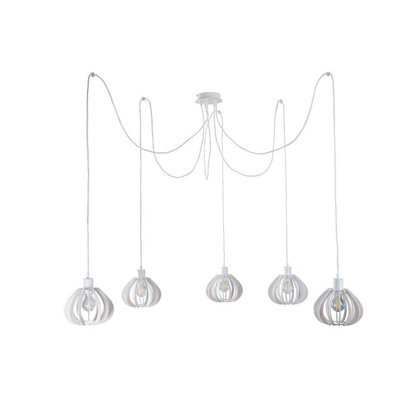Luminosa Lighting Luminosa Nicoleta Cluster Pendant Ceiling Light White5X E27 from B&Q