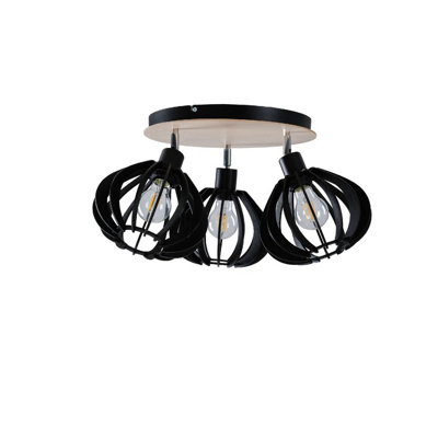Luminosa Lighting Luminosa Nicoleta Ceiling Spotlight Clusters Black And Natural32Cm3X E27 from B&Q