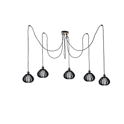 Luminosa Lighting Luminosa Nicoleta Cluster Pendant Ceiling Light Black And Natural5X E27 from B&Q
