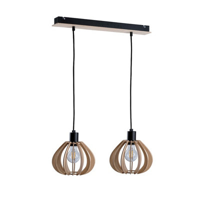 Luminosa Lighting Luminosa Nicoleta Bar Pendant Ceiling Light Black52Cm2X E27 from B&Q