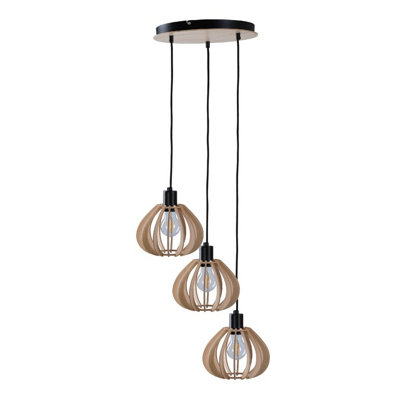 Luminosa Lighting Luminosa Nicoleta Cluster Pendant Ceiling Light Black32Cm3X E27 from B&Q