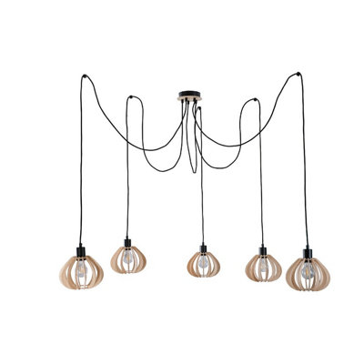Luminosa Lighting Luminosa Nicoleta Cluster Pendant Ceiling Light Black5X E27 from B&Q