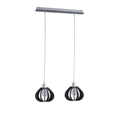 Luminosa Lighting Luminosa Nicoleta Bar Pendant Ceiling Light Grey52Cm2X E27 from B&Q