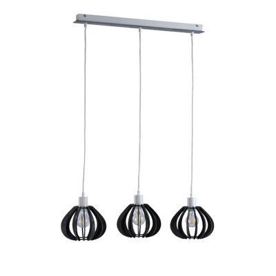 Luminosa Lighting Luminosa Nicoleta Bar Pendant Ceiling Light Grey62Cm3X E27 from B&Q