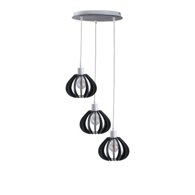 Luminosa Lighting Luminosa Nicoleta Cluster Pendant Ceiling Light Grey32Cm3X E27 from B&Q