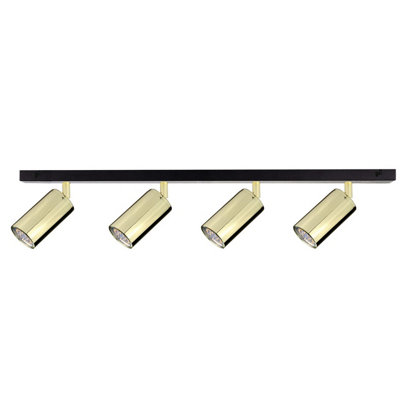 Luminosa Lighting Luminosa Eye Ceiling Spotlight Bar BlackGold60Cm4X Gu10 from B&Q