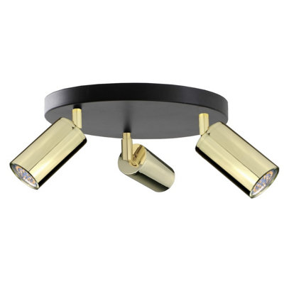 Luminosa Lighting Luminosa Eye Ceiling Spotlight Clusters BlackGold30Cm3X Gu10 from B&Q