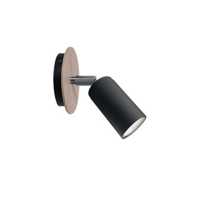 Luminosa Lighting Luminosa Eye Single Spotlight BlackWood11Cm1X Gu10 from B&Q
