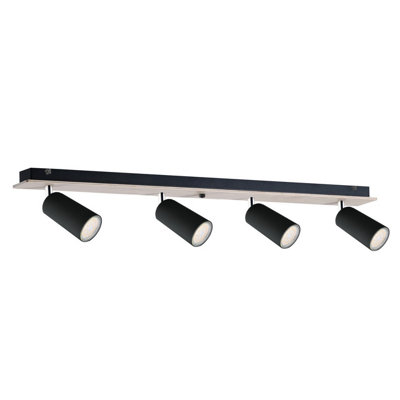 Luminosa Lighting Luminosa Eye Ceiling Spotlight Bar BlackWood60Cm4X Gu10 from B&Q