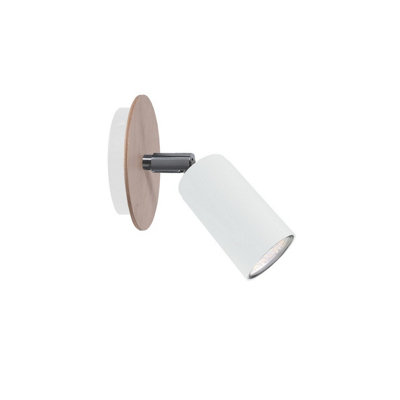 Luminosa Lighting Luminosa Eye Single Spotlight WhiteWood11Cm1X Gu10 from B&Q