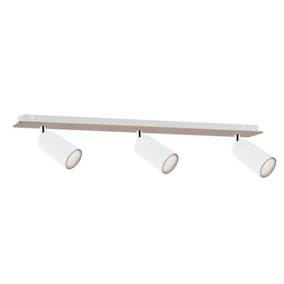 Luminosa Lighting Luminosa Eye Ceiling Spotlight Bar WhiteWood50Cm3X Gu10 from B&Q