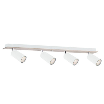 Luminosa Lighting Luminosa Eye Ceiling Spotlight Bar WhiteWood60Cm4X Gu10 from B&Q