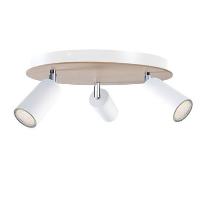 Luminosa Lighting Luminosa Eye Ceiling Spotlight Clusters WhiteWood31Cm3X Gu10 from B&Q
