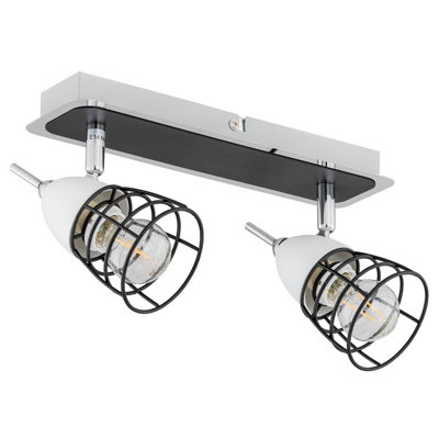 Luminosa Lighting Luminosa Sky Twin Ceiling Spotlight WhiteBlack28Cm2X E14 from B&Q
