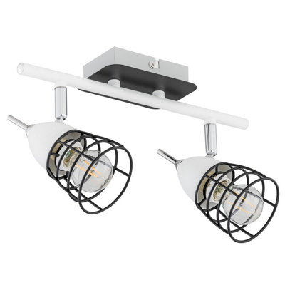 Luminosa Lighting Luminosa Sky Twin Ceiling Spotlight WhiteBlack30Cm2X E14 from B&Q