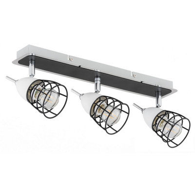 Luminosa Lighting Luminosa Sky Ceiling Spotlight Bar WhiteBlack43Cm3X E14 from B&Q