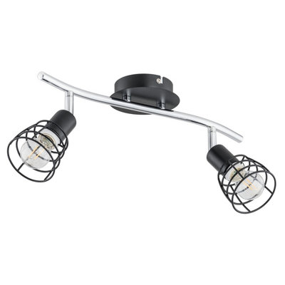 Luminosa Lighting Luminosa Cage Twin Ceiling Spotlight Black36Cm2X E14 from B&Q