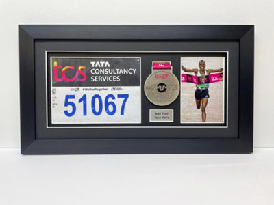 Marathon Medal Display Frame: 3D Shadow Box With Bib & Photo InsertBlack Mount from B&Q