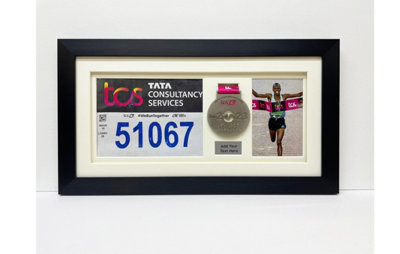 Marathon Medal Display Frame: 3D Shadow Box With Bib & Photo InsertWhite Mount from B&Q