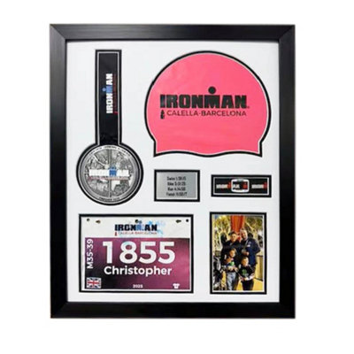 Triathlon 4.5" Inch Round Medal Display Frame For Swim CapBibPhoto from B&Q