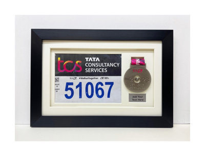 Marathon Medal Display Frame: 3D Shadow Box With Bib MountBlack Mount from B&Q