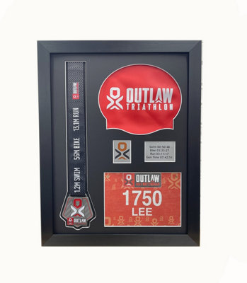 Outlaw Triathlon Medal Display Frame: Diy Bib & Cap KeepsakeBlack Mount from B&Q