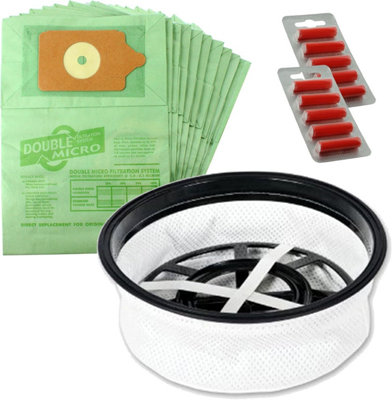 B&Q -  Paper Bags & Microfibre Filter For Numatic Henry Hetty James Vacuum Cleaner (Pack Of 10 Bags + 10 Fresheners)