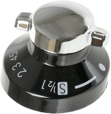 Spares2Go Knob Control Switch For Stoves Gas Hob Oven Cooker (Black/silver) from B&Q