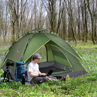 B&Q -  2 Man Pop Up Tent Camping Festival Hiking Family Travel Shelter
