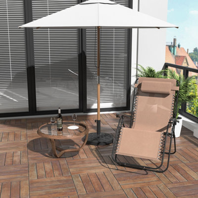 B&Q -  Zero Gravity ChairReclining Lounger W/ Pillow Beige