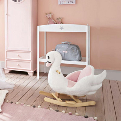 Kids Swan Ride On Rocking Horse with Music and Safety Seat for Toddler Toy - Image 4