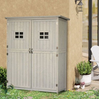 Outsunny Garden Shed Outdoor Storage Unit W/ Asphalt Roof And Three Shelves