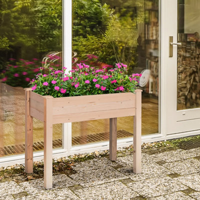 B&Q -  Garden Wooden Planter Flower Raised Bed Herb Grow Box Container