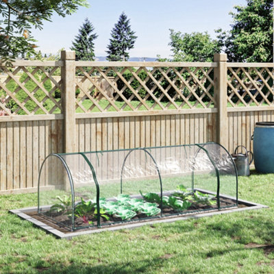 Outsunny Tunnel Greenhouse Grow House Steel Frame Pvc Transparent 250X100X80 Cm from B&Q