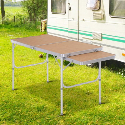 Outsunny 4Ft Aluminium Picnic Table W/side Desktop Outdoor Bbq Party Portable from B&Q