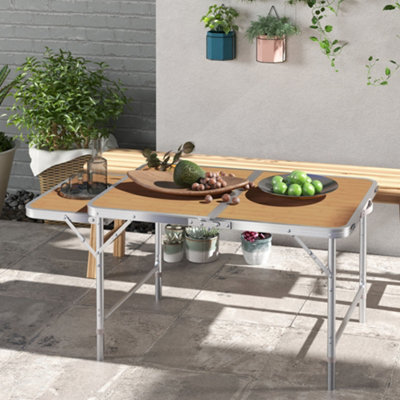 Outsunny 3Ft Aluminium Picnic Table W/side Desktop Outdoor Bbq Party Portable from B&Q