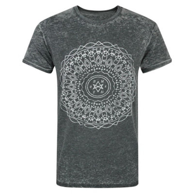 Vanilla Underground Bring Me The Horizon Mens Grey Kaleidoscope Placement Print Short Sleeved T-Shirt (Small) from B&Q