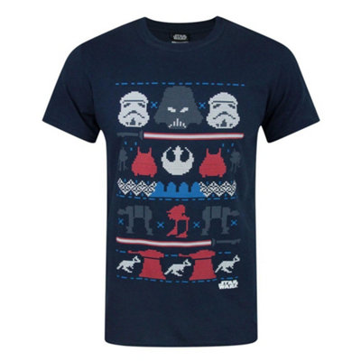 B&Q -  Star Wars Mens Blue Darth Vader Short Sleeved T-Shirt (Small)