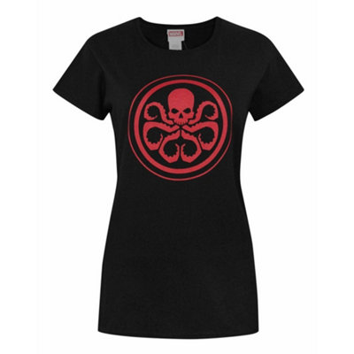 Vanilla Underground Marvel Womens Black Logo Short Sleeved T-Shirt (X-Large) from B&Q