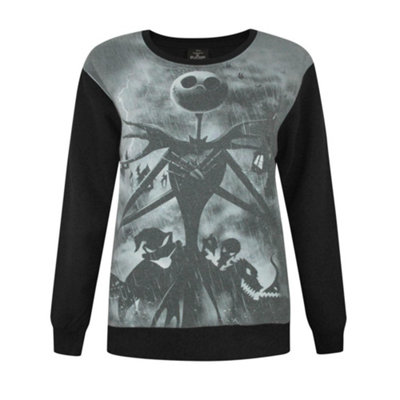 B&Q -  Disney The Nightmare Before Christmas Womens Black Jack Skellington Christmas Jumper (Xx-Large)