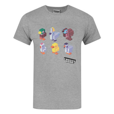 B&Q -  Crossy Road Mens Grey Short Sleeved T-Shirt (X-Large)