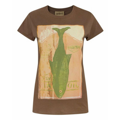 Vanilla Underground Boxtrolls Womens Brown Fish Short Sleeved T-Shirt (X-Large) from B&Q