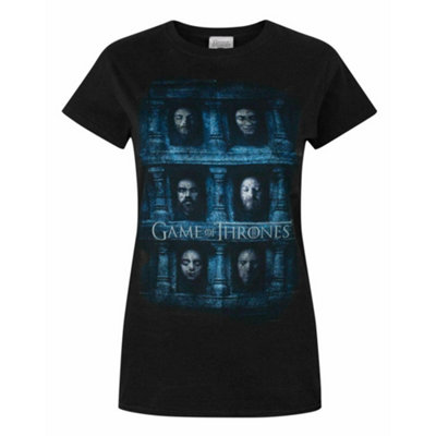 Vanilla Underground Game Of Thrones Womens Black Hall Of Faces Short Sleeved T-Shirt (Small) from B&Q