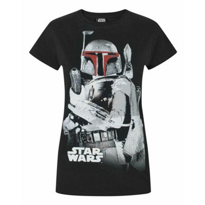 Vanilla Underground Star Wars Womens Black Boba Fett Short Sleeved T-Shirt (Large) from B&Q