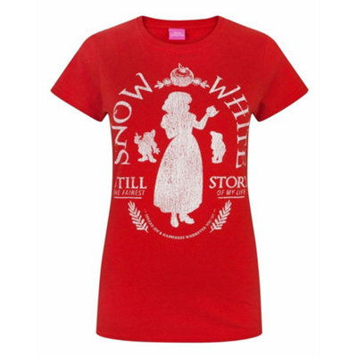 B&Q -  Disney Womens Red Snow White Short Sleeved T-Shirt (Small)